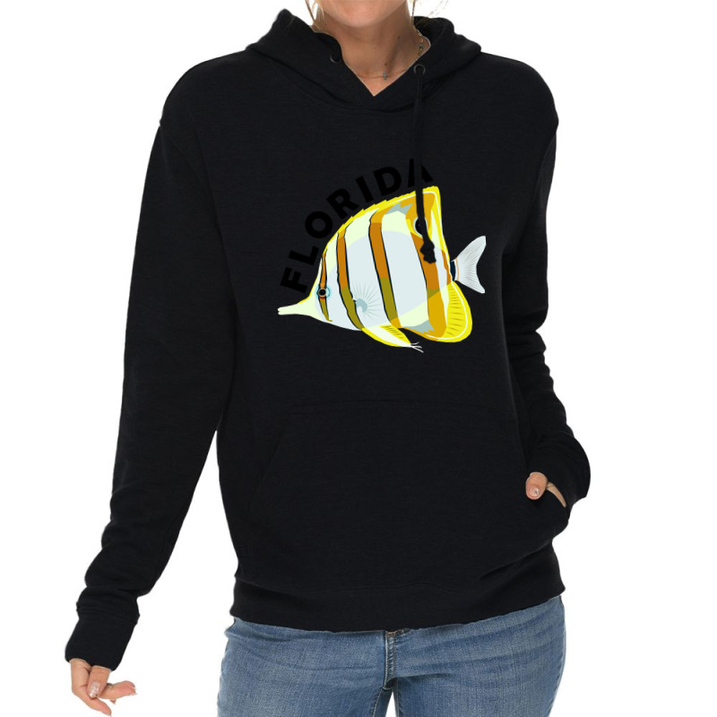 Florida Butterfly Fish, Tropical Coral Marine Animal Lightweight Hoodie | Artistshot