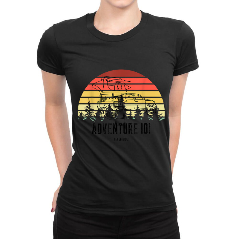 Retro Sunset Vintage Taco Tacoma Overlanding. Ladies Fitted T-Shirt by ChristinaMarieCavanaugh | Artistshot