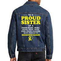 Proud Sister Of An Endometriosis Awareness Warrior Men Denim Jacket | Artistshot