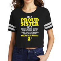 Proud Sister Of An Endometriosis Awareness Warrior Scorecard Crop Tee | Artistshot