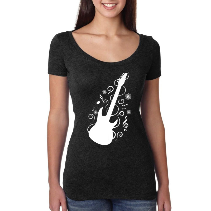 Guitar Music Rock Musical Instrument Women's Triblend Scoop T-shirt by KelliBrimner | Artistshot