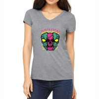 Cool Space Aliens Invasion Illustration Graphic Designs Art Women's V-neck T-shirt | Artistshot