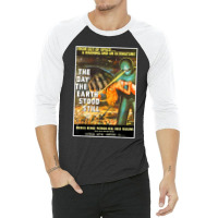 Sci Fi Robot Halloween Earth Invasion Science Fiction Space 3/4 Sleeve Shirt | Artistshot