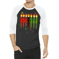 Kwanzaa Kinara Set Dripping Candles Symbols Seven Principles Pullover 3/4 Sleeve Shirt | Artistshot