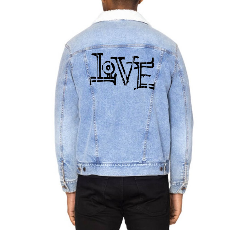 Love Couple Unisex Sherpa-Lined Denim Jacket by danielart | Artistshot