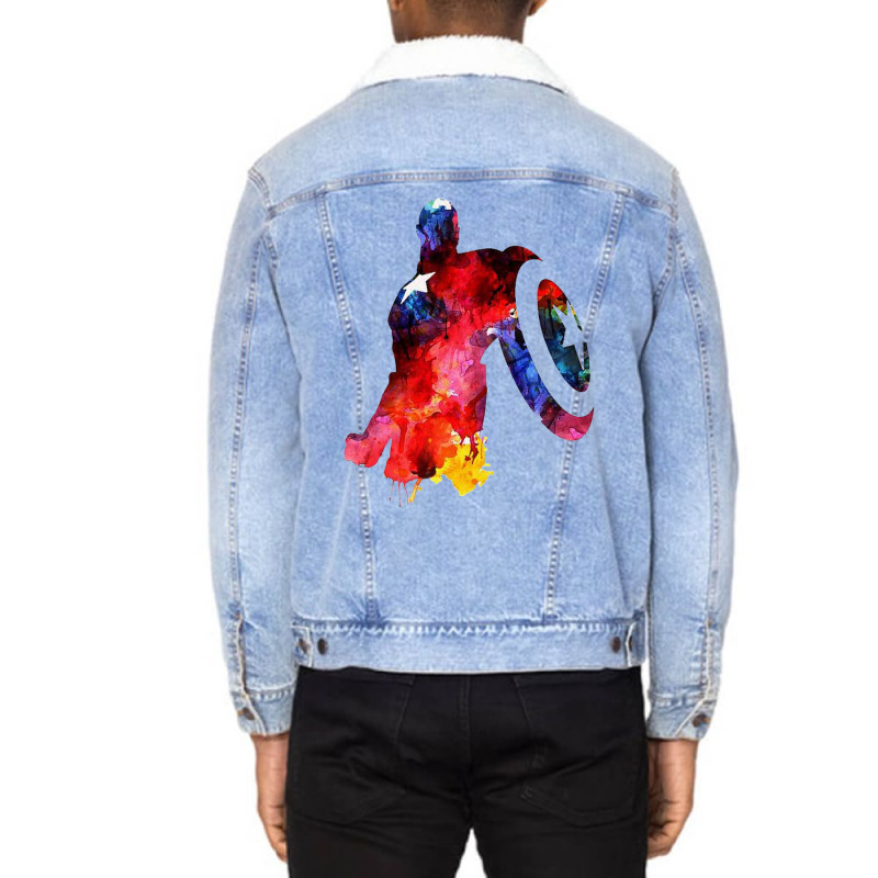 Full Color Unisex Sherpa-lined Denim Jacket | Artistshot