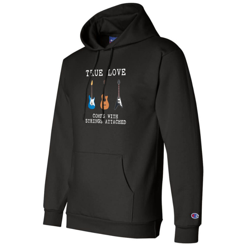 Guitar Player True Love Strings Attached Guitarist Musician Champion Hoodie by rakinybluvic | Artistshot