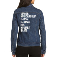 Kwanzaa Seven Principles Tank Top Ladies Denim Jacket | Artistshot