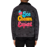 Funny Ice Cream Expert Unisex Sherpa-lined Denim Jacket | Artistshot