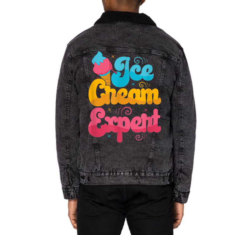 Funny Ice Cream Expert Unisex Sherpa-lined Denim Jacket | Artistshot