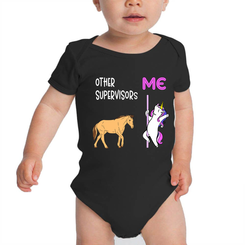 Supervisor - Unicorn & Horse Design Baby Bodysuit by poppyallen | Artistshot