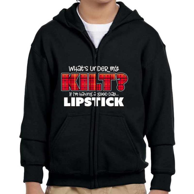 What's Under My Kilt On A Good Day... Funny Kil Youth Zipper Hoodie | Artistshot