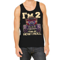Funny Kids Monster Truck 2nd Birthday Party  Gift Tank Top | Artistshot