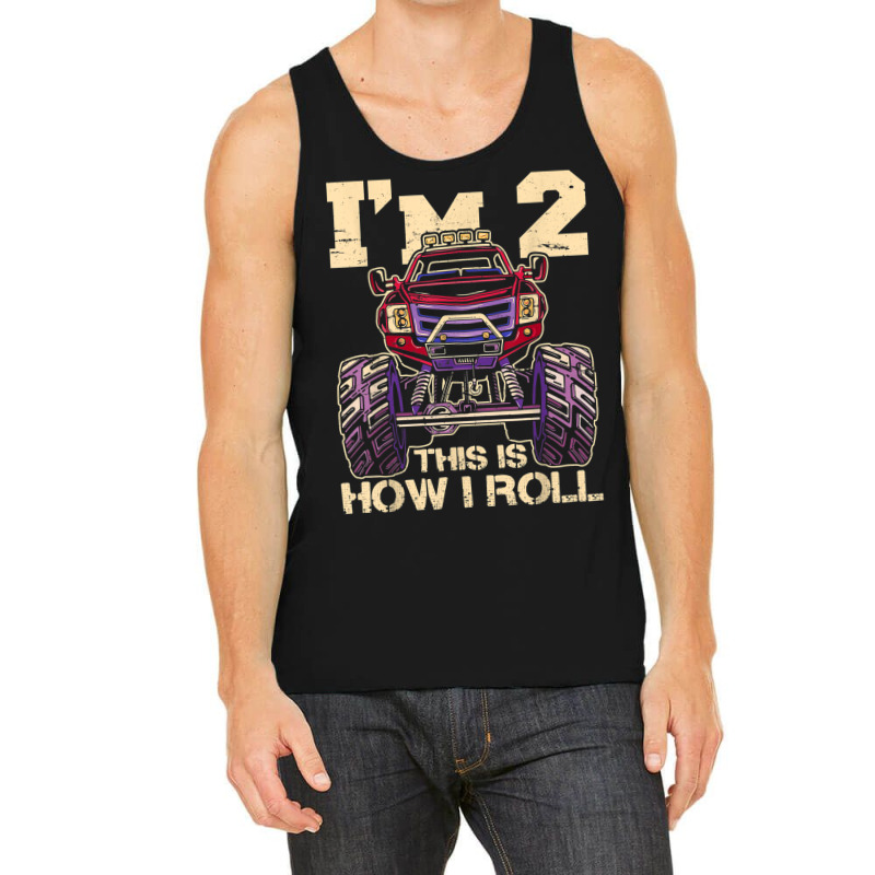 Funny Kids Monster Truck 2nd Birthday Party  Gift Tank Top | Artistshot