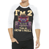 Funny Kids Monster Truck 2nd Birthday Party  Gift 3/4 Sleeve Shirt | Artistshot