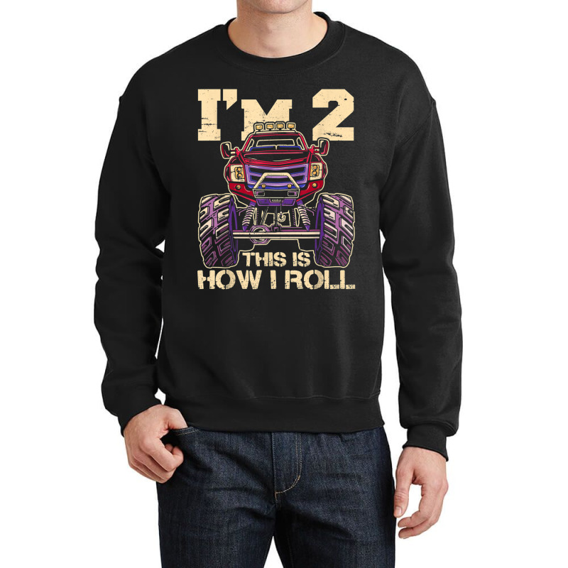 Funny Kids Monster Truck 2nd Birthday Party  Gift Crewneck Sweatshirt | Artistshot