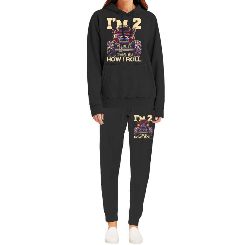 Funny Kids Monster Truck 2nd Birthday Party  Gift Hoodie & Jogger Set | Artistshot