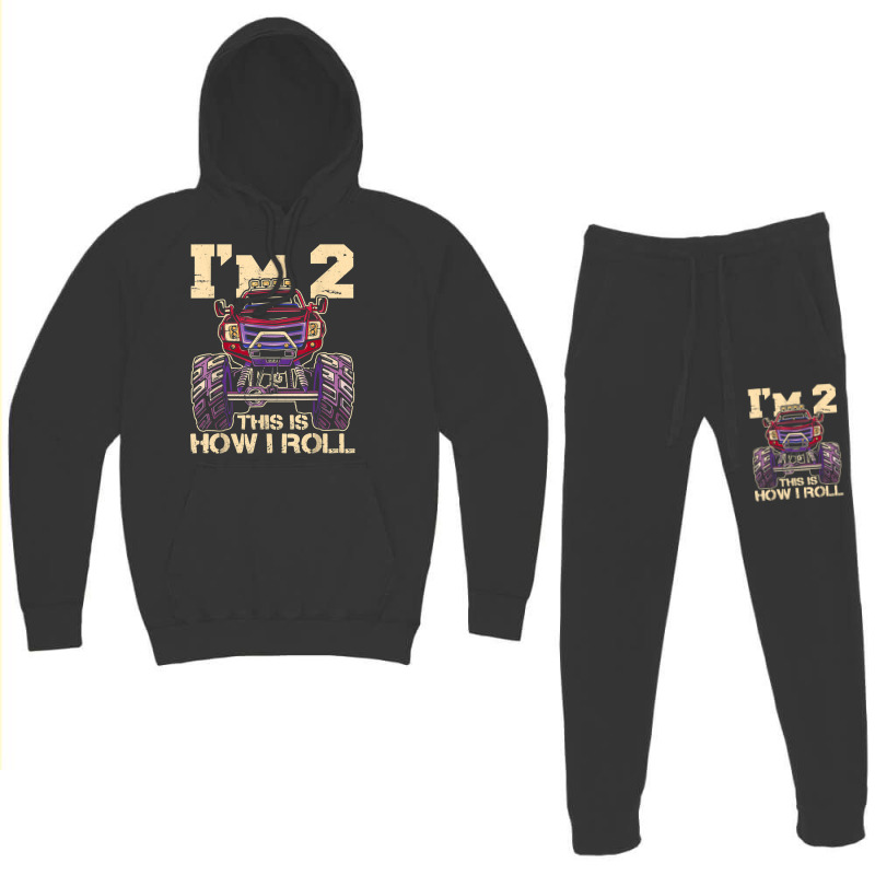 Funny Kids Monster Truck 2nd Birthday Party  Gift Hoodie & Jogger Set | Artistshot