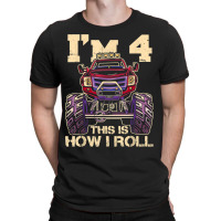 Funny Kids Monster Truck 4th Birthday Party  Gift T-shirt | Artistshot