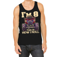 Funny Kids Monster Truck 8th Birthday Party  Gift Tank Top | Artistshot