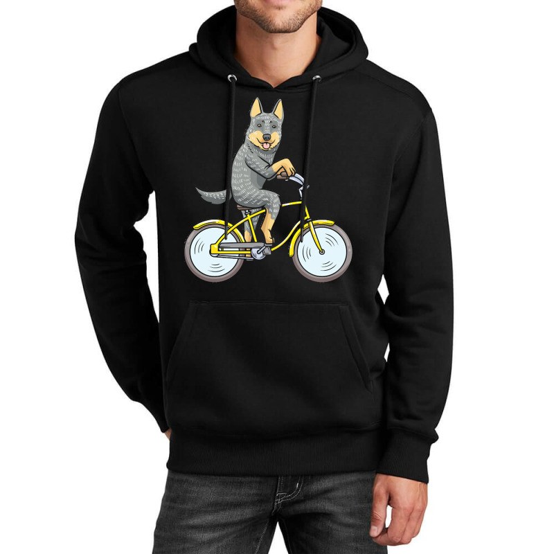 Australian Cattle Dog T  Shirt Australian Cattle Dog Dog With Bike T Unisex Hoodie by hintzreanna771 | Artistshot