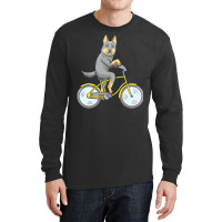 Australian Cattle Dog T  Shirt Australian Cattle Dog Dog With Bike T Long Sleeve Shirts | Artistshot