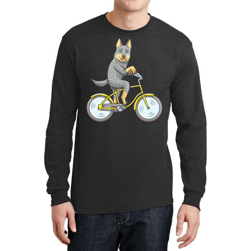 Australian Cattle Dog T  Shirt Australian Cattle Dog Dog With Bike T Long Sleeve Shirts by hintzreanna771 | Artistshot