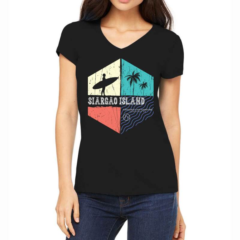 Siargao Island Surfing-5zqfu Women's V-Neck T-Shirt by Jerhogen528 | Artistshot