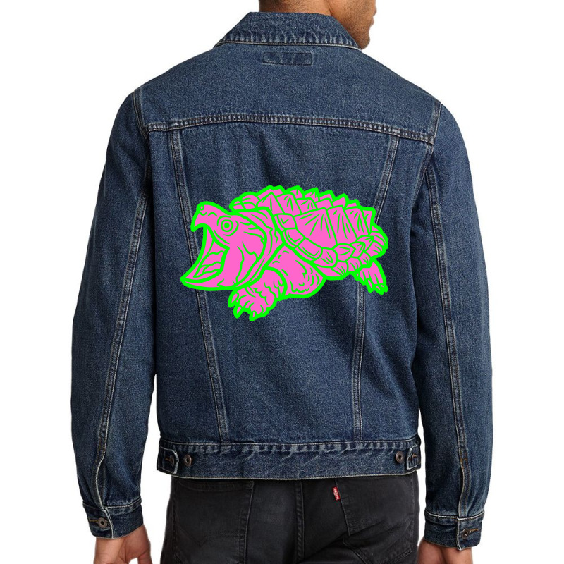 Alligator Snapping Turtle - Reptile - Wildlife - Animal Bite Men Denim Jacket | Artistshot