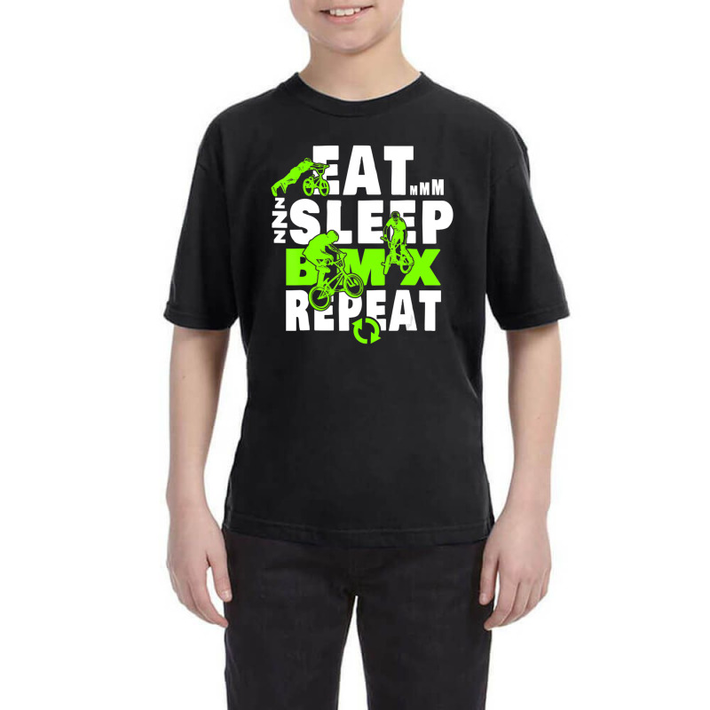 Eat Sleep Bmx Repeat Funny Bicycle Gift Motocross Youth Tee by femalesbaubles | Artistshot