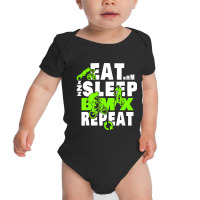 Eat Sleep Bmx Repeat Funny Bicycle Gift Motocross Baby Bodysuit | Artistshot