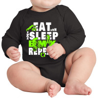 Eat Sleep Bmx Repeat Funny Bicycle Gift Motocross Long Sleeve Baby Bodysuit | Artistshot