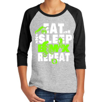 Eat Sleep Bmx Repeat Funny Bicycle Gift Motocross Youth 3/4 Sleeve | Artistshot