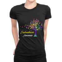 Tree Ribbons Endometriosis Awareness Support Endometriosis Warrior Gif Ladies Fitted T-shirt | Artistshot