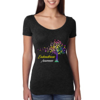 Tree Ribbons Endometriosis Awareness Support Endometriosis Warrior Gif Women's Triblend Scoop T-shirt | Artistshot