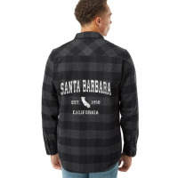 Santa Barbara California Ca Vintage Athletic Sports Flannel Shirt | Artistshot