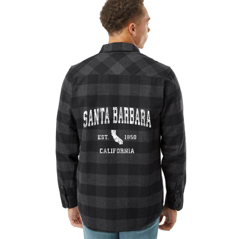 Santa Barbara California Ca Vintage Athletic Sports Flannel Shirt by bummercaught | Artistshot