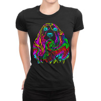 Cocker T  Shirt Colorful Cocker Spaniel Dog T  Shirt Ladies Fitted T-shirt | Artistshot