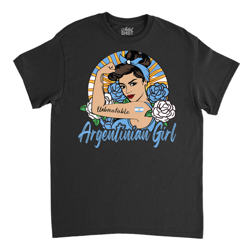 Argentina Girl Argentinian Mujer Argentine Flag Classic T-shirt by Min05 | Artistshot