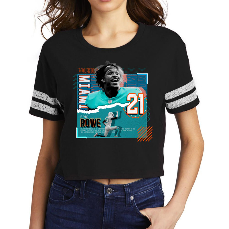 Eric Rowe Football Paper Poster Dolphins Scorecard Crop Tee by JemmaLyna | Artistshot