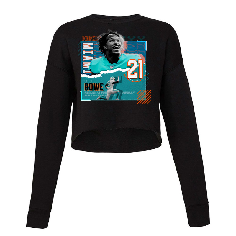 Eric Rowe Football Paper Poster Dolphins Cropped Sweater by JemmaLyna | Artistshot