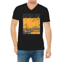 Vintage 70s Style Berlin Germany V-neck Tee | Artistshot