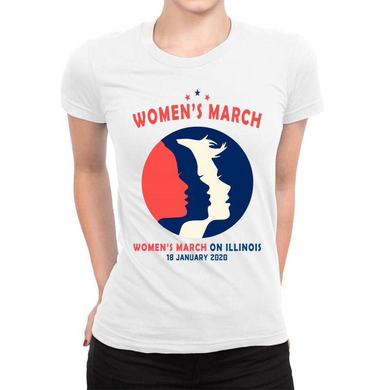 Women's March On Illinois Ladies Fitted T-Shirt by Creative Tees | Artistshot