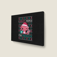 Cute Christmas Axolotl I Axolotl People For Presents Landscape Canvas Print | Artistshot