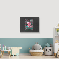 Cute Christmas Axolotl I Axolotl People For Presents Landscape Canvas Print | Artistshot