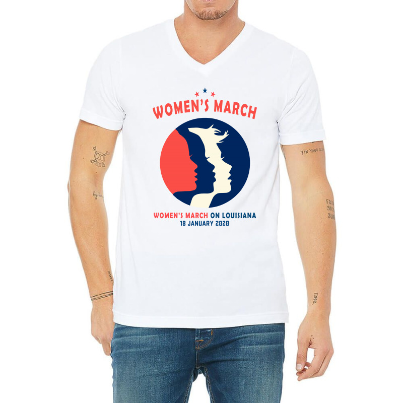 Women's March On Louisiana V-neck Tee | Artistshot