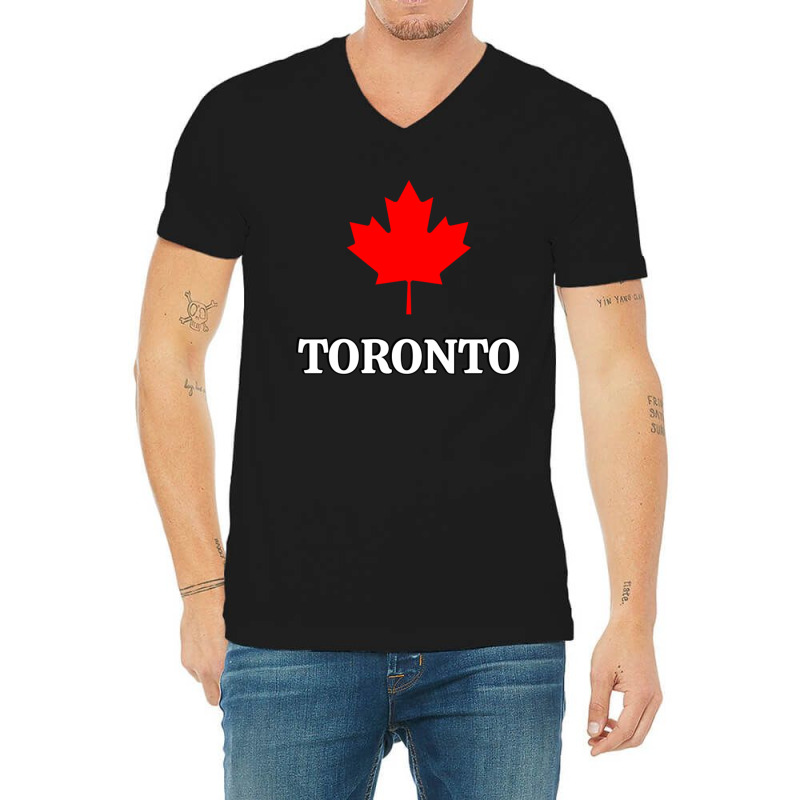 Toronto Canada Maple Leaf V-Neck Tee by ekukaevelsy | Artistshot