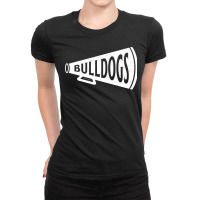 Vintage Megaphone Canton Bulldogs White Bulldogs Wordmark Ladies Fitted T-shirt | Artistshot