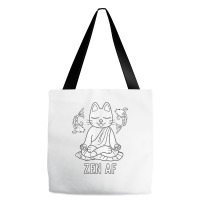 Zen Af Funny Meditating Cat Spiritual Yoga Gift For Women Tote Bags | Artistshot