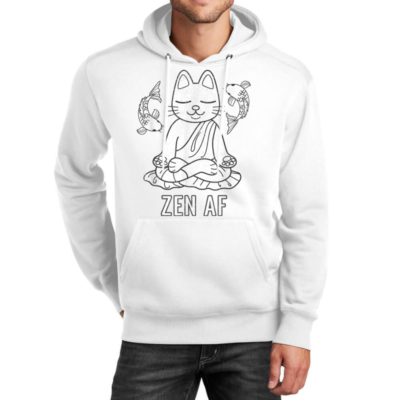 Zen Af Funny Meditating Cat Spiritual Yoga Gift For Women Unisex Hoodie | Artistshot